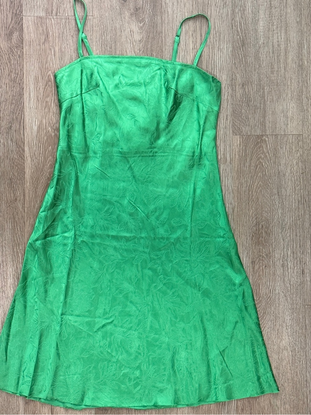 Green Slip Dress with Adjustable Straps